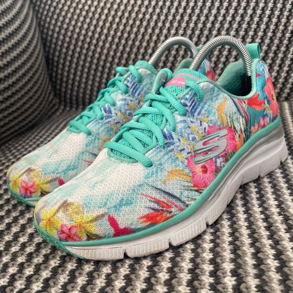 Skechers colorful tropical sneaker women’s shoe size 9 - Picture 3 of 12